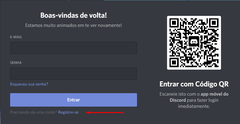 Login no Discord