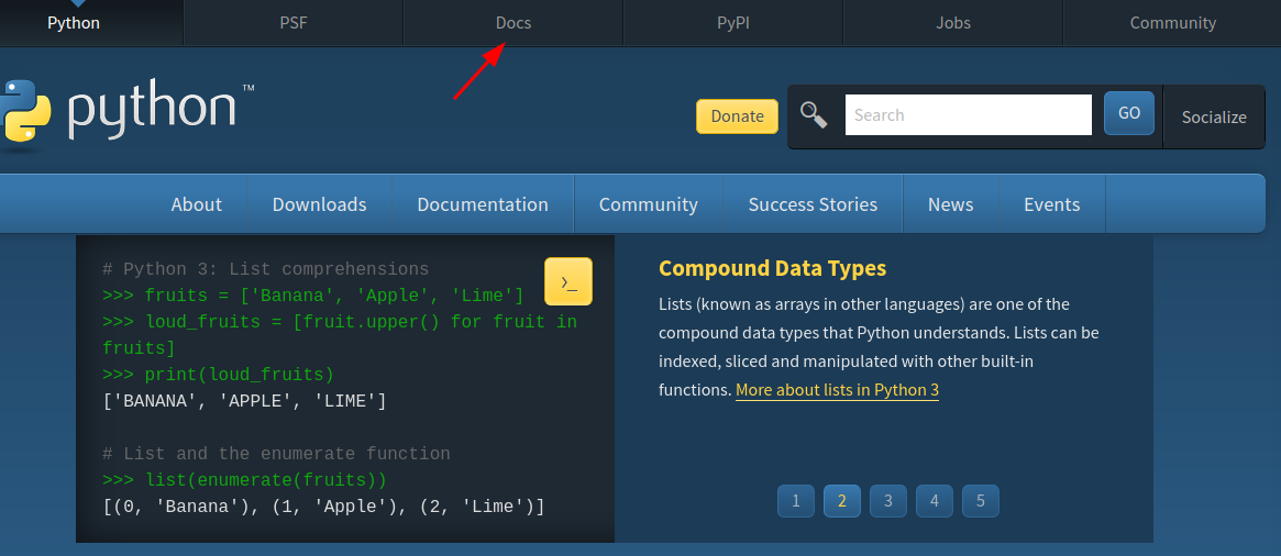 Site do Python